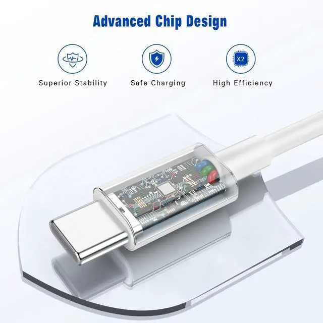 Alt view image 5 of 7 - 2 Pack USB C to USB C Cable,3FT Type C to Type C Cord for Apple,60W Fast Charging Cable for iPhone 16 15 Pro Plus Pro Max,for Galaxy S25 S24, for iPad Pro/Air, for MacBook Pro/Air and More