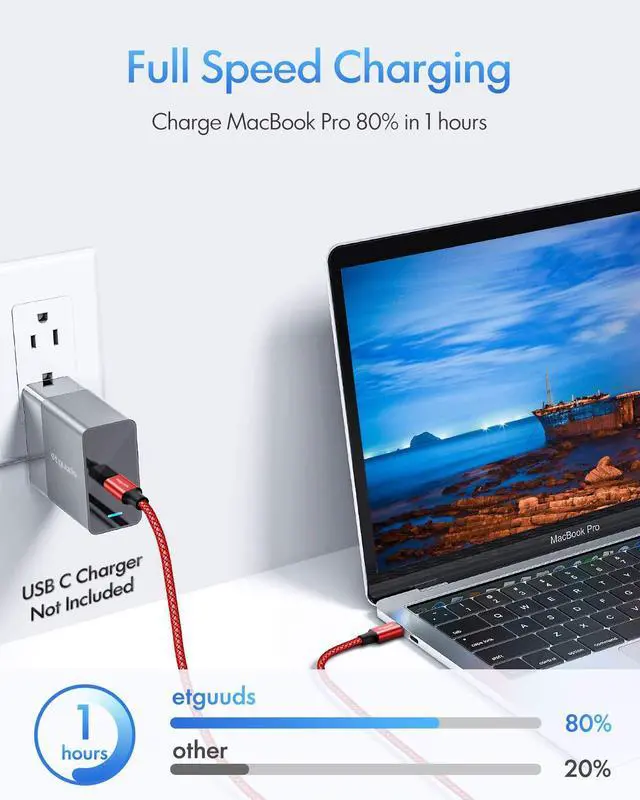 Alt view image 5 of 7 - USB C to USB C Cable 2ft, 2-Pack 60W USBC to USBC Cord, Type C to C Charger Cable Fast Charging for iPhone 17 16 15 Pro Max Plus Air, Samsung Galaxy S25 S24 S23, for MacBook/iPad, Pixel