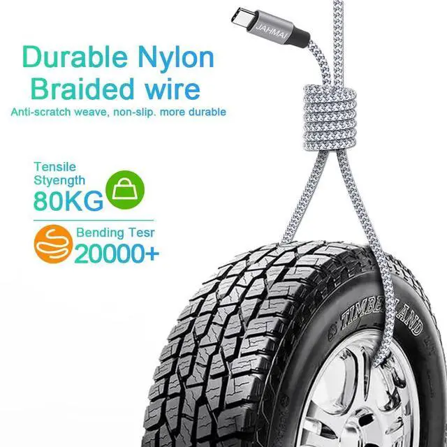 Alt view image 3 of 7 - USB C Cable, Nylon Braided USB C to USB c Fast Charging 6ft 3Pack 60W Quick Data Sync Type C Charger Cord for iPhone 17/16/15 Pro Max/17/16/15 Pro/16/15 Plus/17 Air/iPad mini/Galaxy S24/23/22