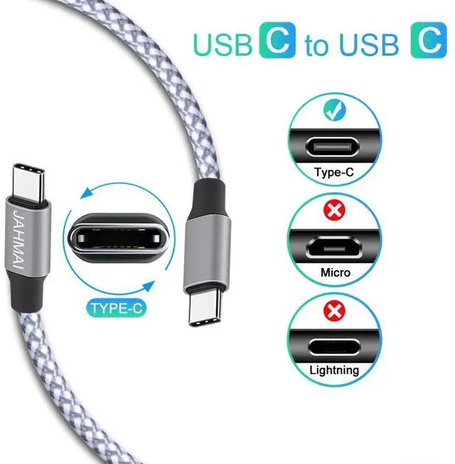 Alt view image 2 of 7 - USB C Cable, Nylon Braided USB C to USB c Fast Charging 6ft 3Pack 60W Quick Data Sync Type C Charger Cord for iPhone 17/16/15 Pro Max/17/16/15 Pro/16/15 Plus/17 Air/iPad mini/Galaxy S24/23/22