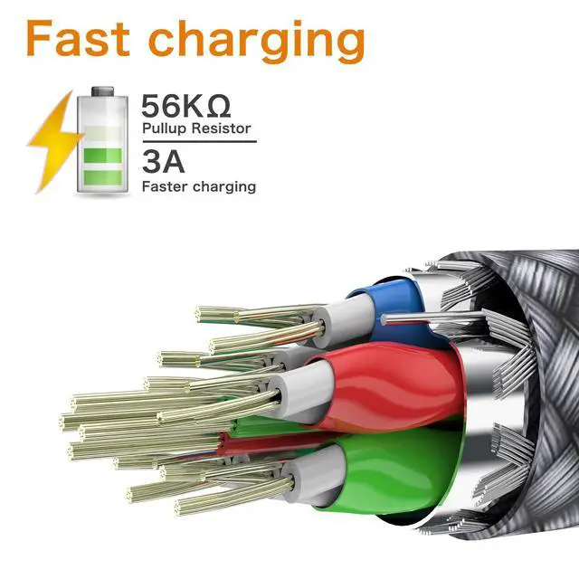 Alt view image 6 of 7 - Short USB C to USB C 60W Cable(2 Pack 0.5Ft), Type C Fast Charging Nylon Braided Cord Compatible with iPhone 16/15 Pro/15 Pro Max Android Samsung Galaxy S24/S23/S22/ Ultra,Air 2020, iPad Pro,Google