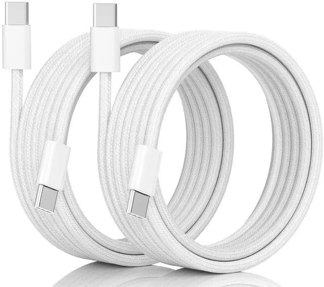 Main image of USB C to USB C Cable,2-Pack 6FT/1.8M USBC to USBC Charging Cable Braided 60W Type C Charger Cod Fast Charging for iPhone 17 16 15 Pro,MacBook iPad Pro Air,Samsung,Google Pixel etc