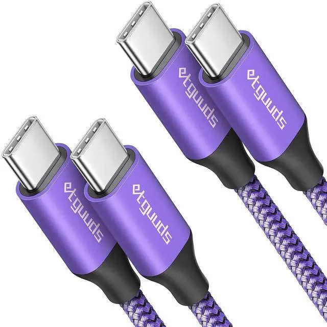 Main image of Purple USB C to USB C Cable 3ft, 2-Pack 60W USBC to USBC Cord, Type C to C Charger Cable Fast Charging for iPhone 17 16 15 Pro Max Plus Air, Samsung Galaxy S25 S24 S23, for MacBook/iPad, Pixel