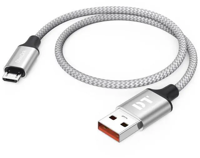 Main image of Micro USB Cable 1ft Short 15W Fast Charging & 480Mbps Data Transfer, USB A to MicroUSB Braided Charge Cord for Old Kindle Android Phone Nokia Tablet PS4 Controller Raspberry Pi and More