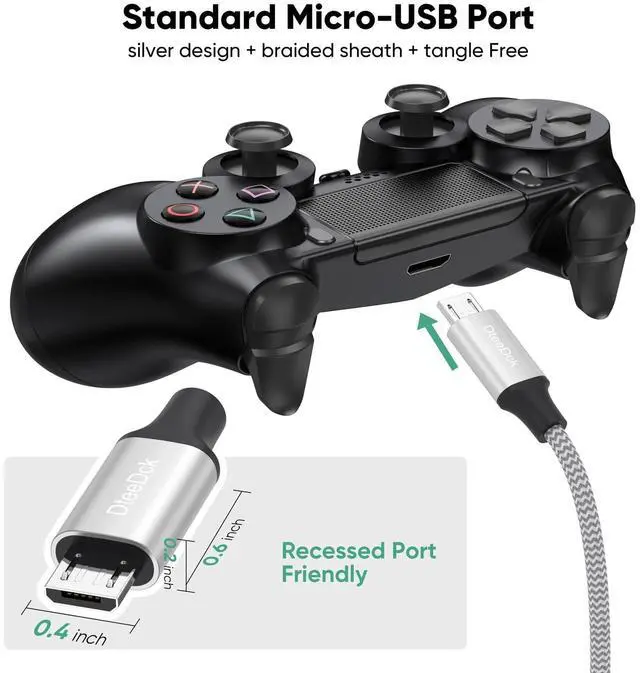 Alt view image 5 of 7 - Micro USB Cable 1ft Short 15W Fast Charging & 480Mbps Data Transfer, USB A to MicroUSB Braided Charge Cord for Old Kindle Android Phone Nokia Tablet PS4 Controller Raspberry Pi and More