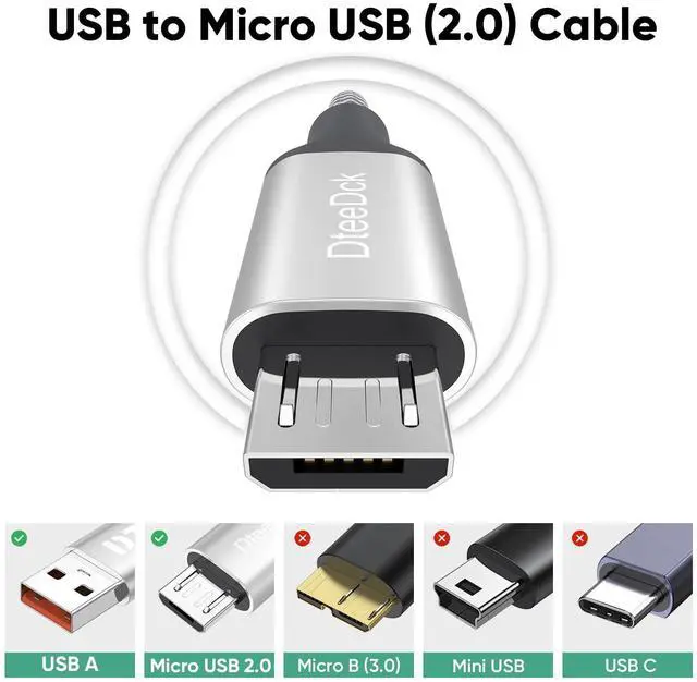 Alt view image 7 of 7 - Micro USB Cable 1ft Short 15W Fast Charging & 480Mbps Data Transfer, USB A to MicroUSB Braided Charge Cord for Old Kindle Android Phone Nokia Tablet PS4 Controller Raspberry Pi and More