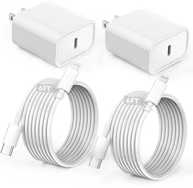 Main image of iPhone Charger Fast Charging,iPhone Fast Charger 2Pack Type C Fast Charger Block Plug Adapter 6FT USB-C to Lightning Cable Cord for iPhone14/13/13 Pro/12 Pro/12 Pro Max/11/Xs Max/XR/X/SE,iPad,AirPods