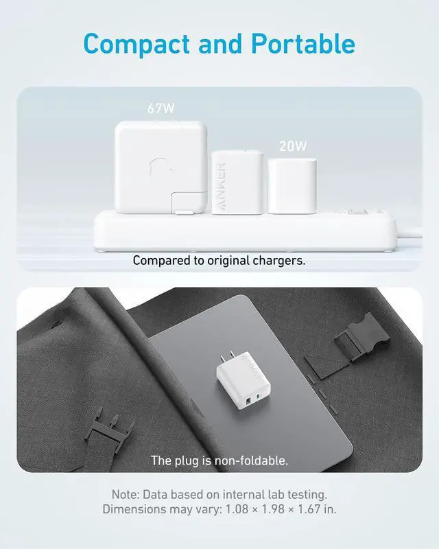 Alt view image 6 of 7 - iPhone Charger, 2-Pack 20W Fast USB C Charger Block, Type C Charger Fast Charging for iPhone 17/17 Pro Max/16 Series/iPad Pro and More (White, 2 Pack & 2 Cable)