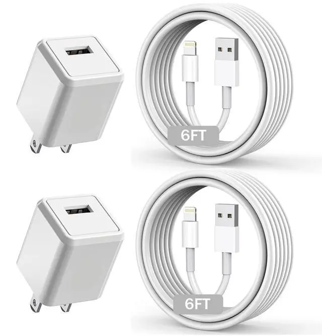 Main image of iPhone Charger,Long 6FT iPhone Charger 2Pack i Phone Cord 6feet USB to Lightning Cable Quick Fast Charging Data Sync Cord USB Wall Charge Block Adapter for I Phone14/13/12/11/XS/XR/X/8/7/5/SE2022/iPad