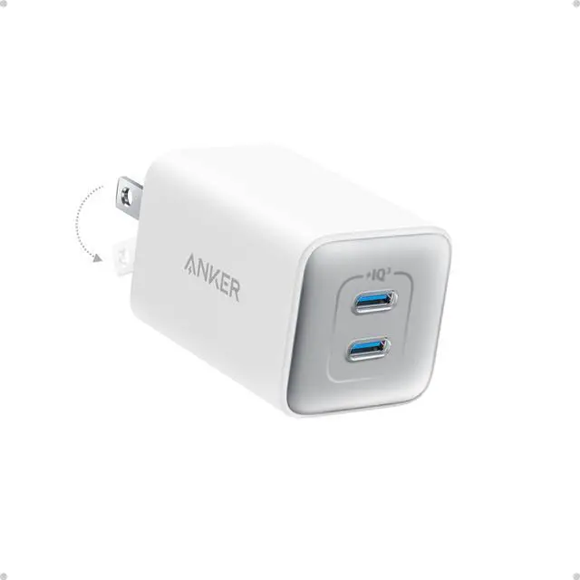 Main image of Nano 47W Fast Charger USB C, 2-Port Compact Foldable USB C GaN Charger for iPhone 17/16, Galaxy, Pixel, Compatible with MagSafe (White)