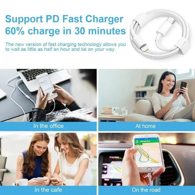 Alt view image 6 of 7 - 10FT iPhone 14 13 12 11 Charger, Long Charging Cable with 20W USB C Charger Block for i Phone 14/14 Pro/14 Pro Max/14 Plus/13/12/11/Xs Max/XR