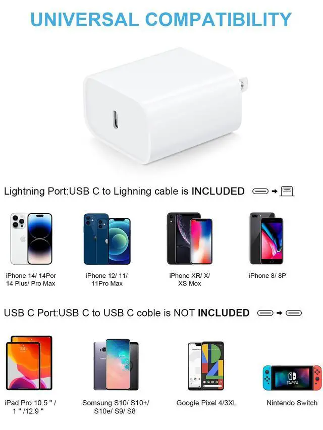 Alt view image 5 of 7 - 10FT iPhone 14 13 12 11 Charger, Long Charging Cable with 20W USB C Charger Block for i Phone 14/14 Pro/14 Pro Max/14 Plus/13/12/11/Xs Max/XR
