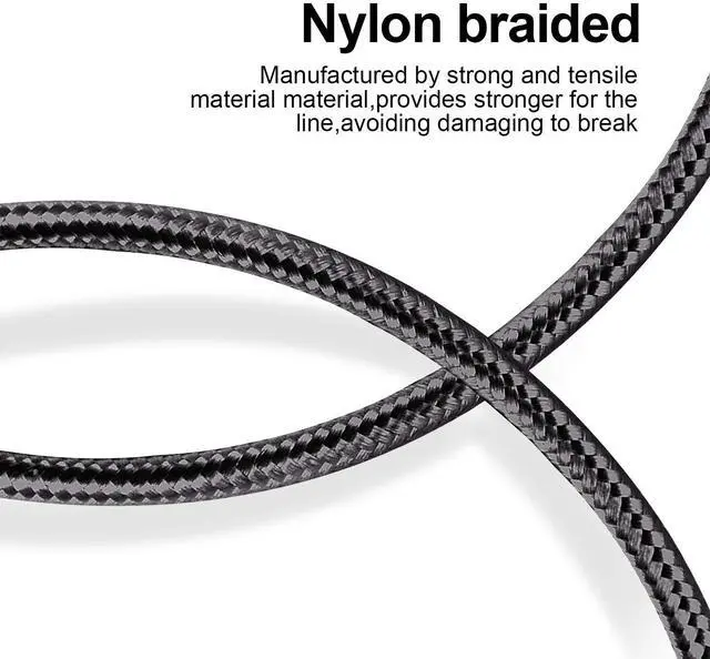 Alt view image 2 of 7 - iPhone Charger, 5 Pack 3/3/6/6/10FT Apple MFi Certified USB Lightning Cable Nylon Braided Fast Charging Cord Compatible for iPhone 14/13/12/11/X/Max/8/7/6/5/SE/Plus/iPad - Black