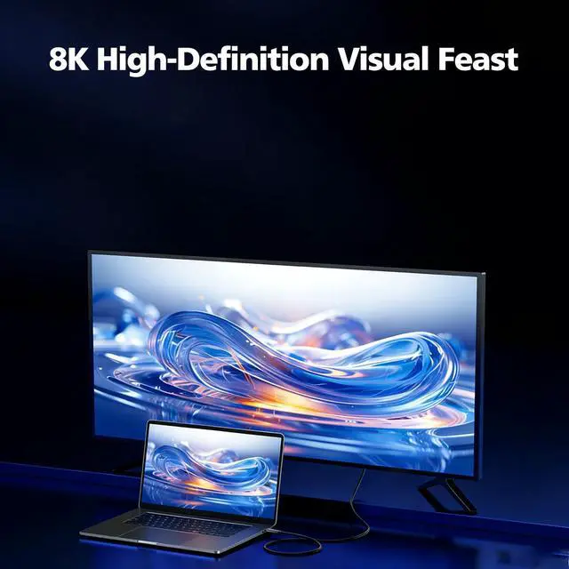 Alt view image 5 of 5 - Portable Monitor Cord for KYY, QQH, AOC, Lepow, ASUS, MacBook - USB 3.2 Gen 2X2 Display Monitor Link Data Transfer Video Cable, 240W 5A 20Gbps 3.3 ft