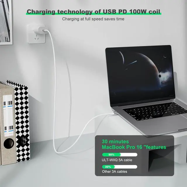 Alt view image 6 of 7 - USB C 3.2 Gen 2X2 Cable - 3.3ft, 4K Monitor Cable, 20Gbps High Speed Data Transfer, 100W Charging, Compatible with MacBook Pro, USB C Portable Monitor