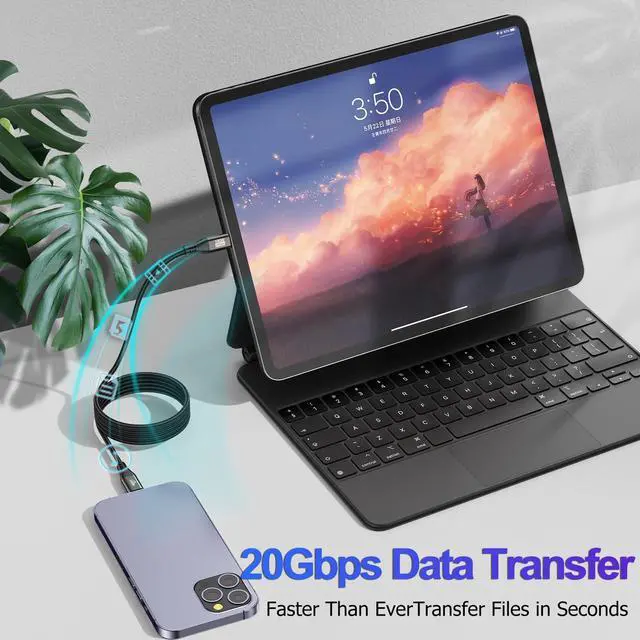 Alt view image 4 of 7 - USB C Portable Monitor Cable 6FT 2-Pack, USB 3.2 Gen 2x2 Cable Support Data Transfer 20Gbps, Fast Charging 100W, 5K,4K@144Hz Video for VR,Phone,Laptop,iPad, ARZOPA,KYY,Protable Monitor,Docking Station