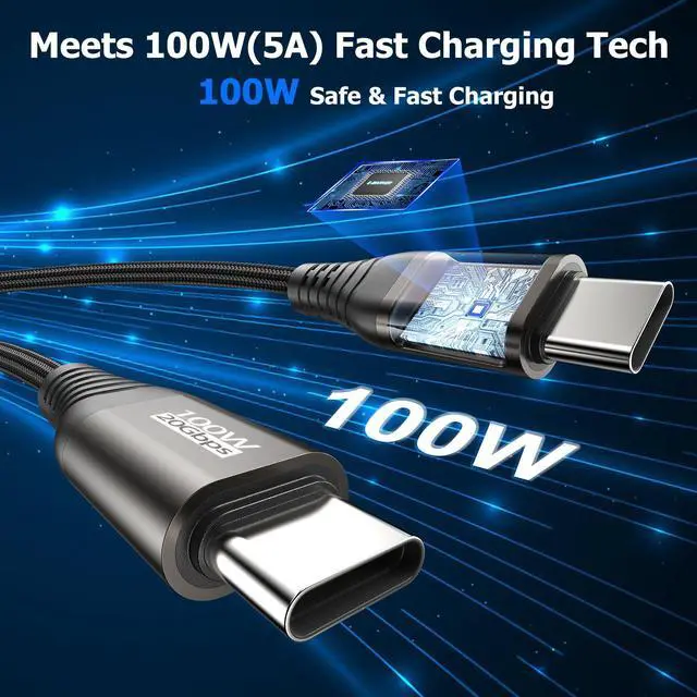 Alt view image 7 of 7 - USB C Portable Monitor Cable 6FT 2-Pack, USB 3.2 Gen 2x2 Cable Support Data Transfer 20Gbps, Fast Charging 100W, 5K,4K@144Hz Video for VR,Phone,Laptop,iPad, ARZOPA,KYY,Protable Monitor,Docking Station