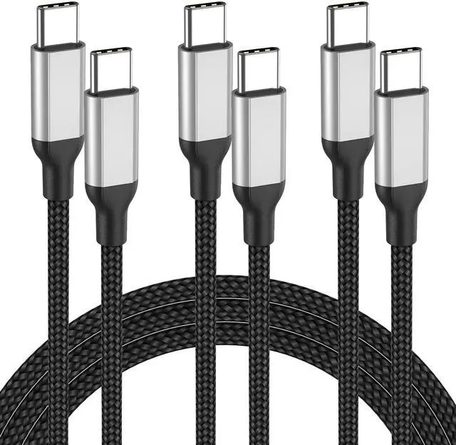 Main image of 2ft USB C to C Fast Charging Cable for iPhone 17 16 15 Pro Max, 60W Braided USB-C to USB-C Charger Cord 3 Pack, 2 foot USB 2.0 Type C Charge Cable for iPad Pro Air, Galaxy S24 S23, Note 20, MacBook