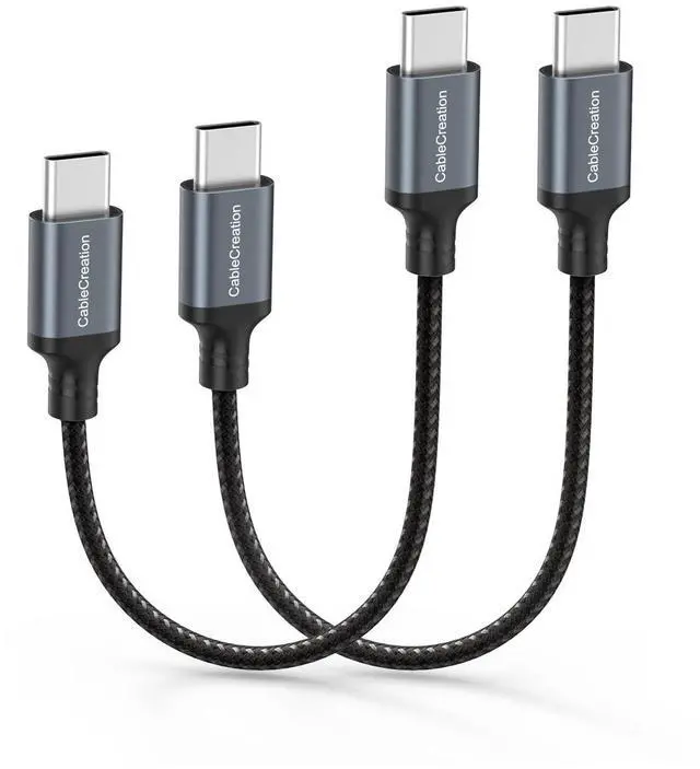 Main image of Short USB C to USB C Cable 60W (2-Pack 0.5FT) Type C Fast Charging Cable Compatible with iPhone 16,15, MacBook Pro, iPad Pro Air 4, Galaxy S24 S23+ S22, Power Bank