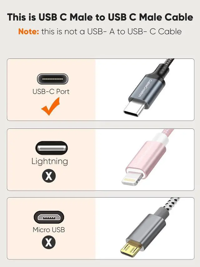 Alt view image 2 of 7 - Short USB C to USB C Cable 60W (2-Pack 0.5FT) Type C Fast Charging Cable Compatible with iPhone 16,15, MacBook Pro, iPad Pro Air 4, Galaxy S24 S23+ S22, Power Bank