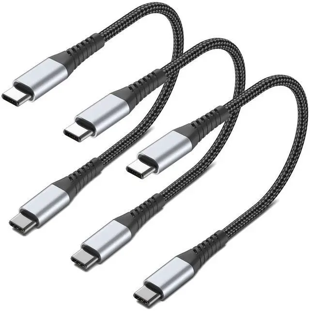 Main image of 1FT USB C to USB C Cable, 3Pack Short USB Type C to C Cable 60W Fast Charging 1 Foot USBC to USBC Cord Braided for iPhone 16 15 Pro Max, Samsung Galaxy S25 A16, Moto G8, Google Pixel