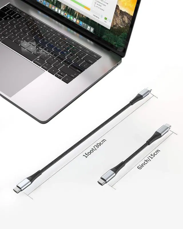 Alt view image 7 of 7 - 1FT USB C to USB C Cable, 3Pack Short USB Type C to C Cable 60W Fast Charging 1 Foot USBC to USBC Cord Braided for iPhone 16 15 Pro Max, Samsung Galaxy S25 A16, Moto G8, Google Pixel