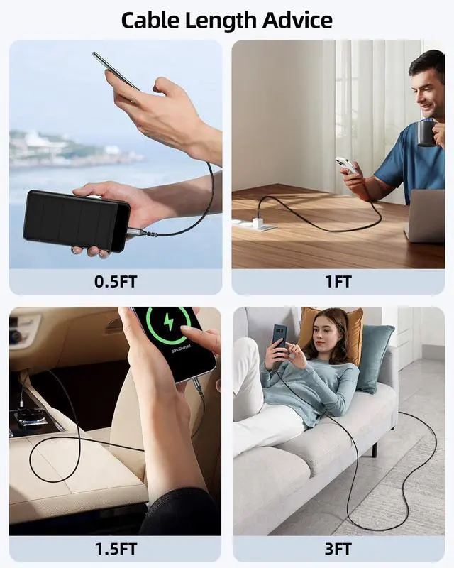 Alt view image 6 of 7 - USB C to USB C Cable, 1.5FT 3 Pack,C to C Cable Fast Charging 65W Type C Charger Cord for iPhone 17 16 15 Pro Max, Samsung Galaxy S25 S24, Pixel, iPad Pro, MacBook Pro/Air and USB-C Devices
