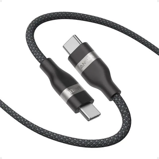 Main image of Nano USB C Cable, 240W Flexible Multi-Color Braided Cord, Fast Charging Type C Charger for iPhone 17 Series, MacBook Pro and More (Black, 3ft)