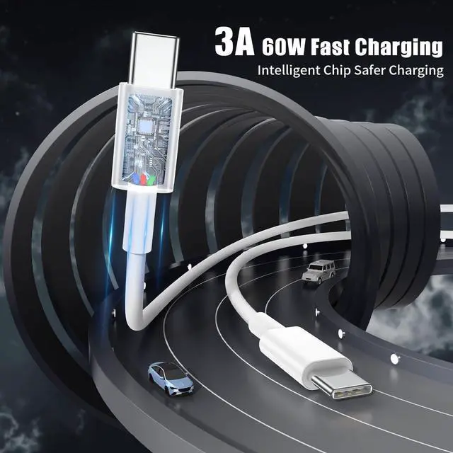 Alt view image 5 of 7 - USB C to USB C Cable 3FT for Apple iPhone 17 16 Charger Cord,4Pack 60W C to C Cable Fast Charging Wire for iPhone 16 15 Pro Plus Pro Max iPad Pro/Air MacBook Pro/Air,for Galaxy S24 S23 and More
