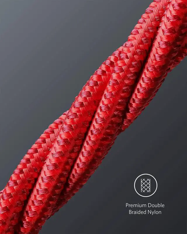 Alt view image 7 of 7 - USB C to USB C Cable, Type-C Charging Cord Fast Charge(100W), for iPhone 17/17 pro, MacBook and More (1, Red, 10ft)