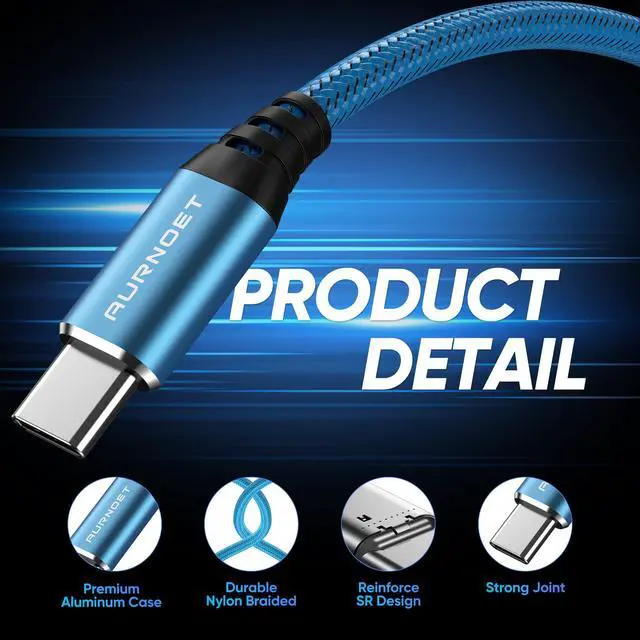 Alt view image 3 of 7 - USB C to USB C Cable, 6FT 5-Pack Type C to Type C Charger Cable Fast Charging Cord 60W for iPhone 15/15 Pro/15 Plus/15 Pro Max, Samsung Galaxy S23 S22 S21 Ultra
