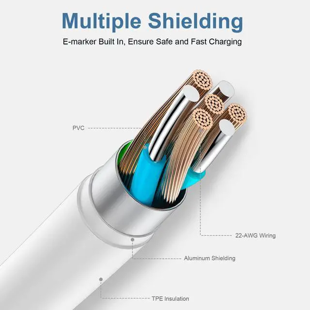 Alt view image 2 of 7 - USB C to USB C Charging Cable for Apple, 3ft 60W 3Pack, USBC/Type C to Type C Fast Charger Cord Compatible for iPhone 17/17 Pro Max/17 Air, iPhone 16/16 Pro/16 Pro Max, iPad Pro/Air 5, MacBook