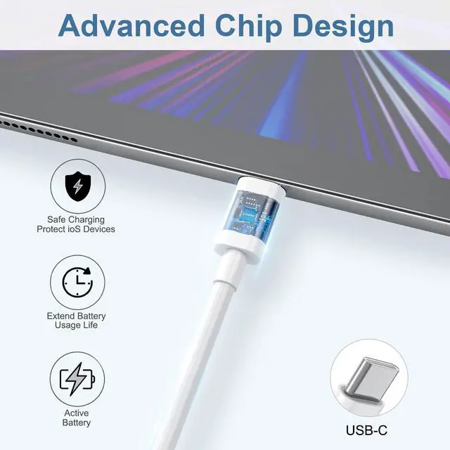 Alt view image 5 of 7 - USB C to USB C Charging Cable for Apple, 3ft 60W 3Pack, USBC/Type C to Type C Fast Charger Cord Compatible for iPhone 17/17 Pro Max/17 Air, iPhone 16/16 Pro/16 Pro Max, iPad Pro/Air 5, MacBook