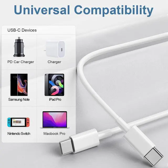 Alt view image 6 of 7 - USB C to USB C Charging Cable for Apple, 3ft 60W 3Pack, USBC/Type C to Type C Fast Charger Cord Compatible for iPhone 17/17 Pro Max/17 Air, iPhone 16/16 Pro/16 Pro Max, iPad Pro/Air 5, MacBook