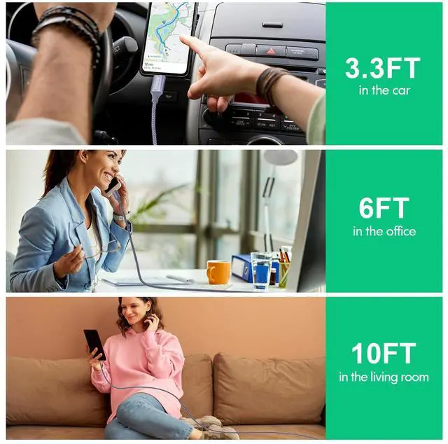 Alt view image 7 of 7 - USB to USB C Cable, (5-Pack, 3/3/6/6/10 ft) for iPhone 17 16 Charger Cord Fast Charging, for Samsung Galaxy S25 S24 S23 S22 A17 A16, Pixel 10 9