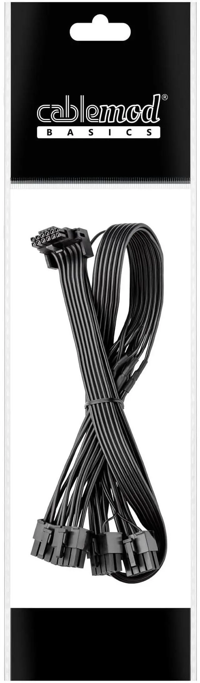 Alt view image 3 of 3 - Basics C-Series 12VHPWR 90 Degree StealthSense PCI-e Cable for Corsair - Variant B (Black, 16-pin to Quad 8-pin, 60cm)