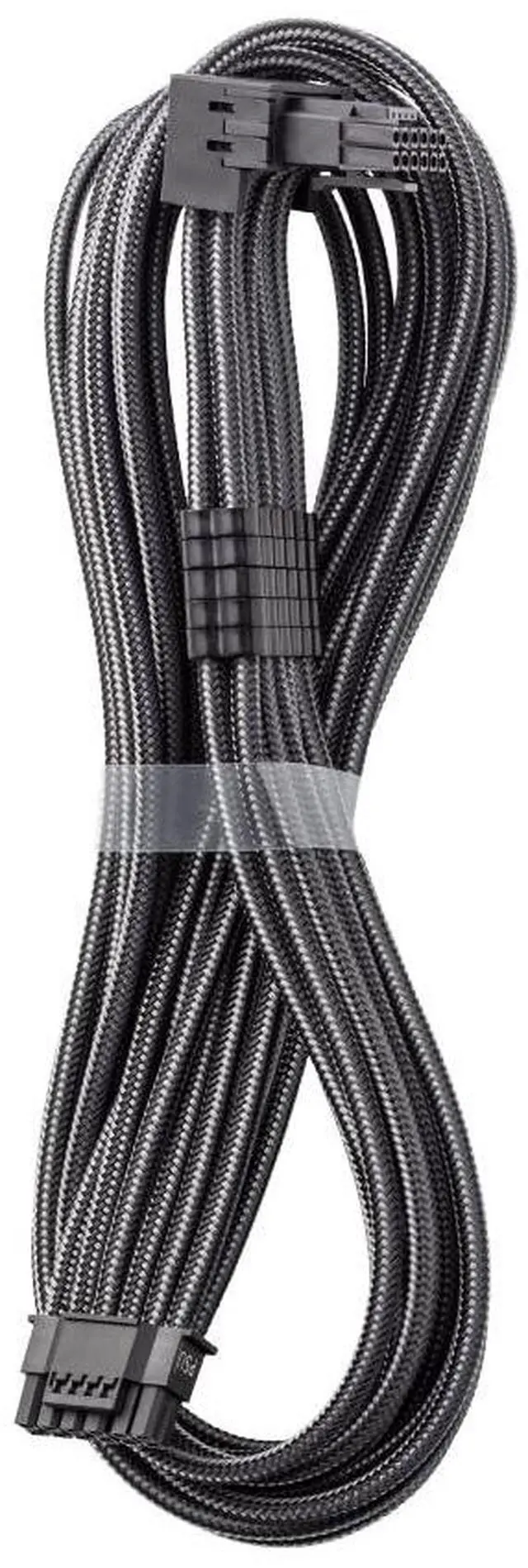 Main image of Universal Pro ModMesh Sleeved 12V-2x6 12VHPWR 90° StealthSense Direct PCIe Cable (Variant B, Carbon)