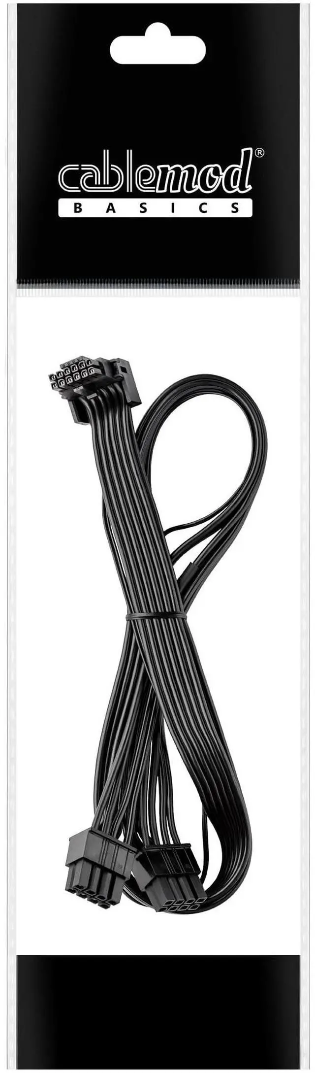 Alt view image 3 of 3 - Basics RT-Series 12VHPWR 90 Degree StealthSense PCI-e Cable for ASUS/Seasonic/Phanteks - Variant B (Black, 16-pin to Dual 8-pin, 60cm)