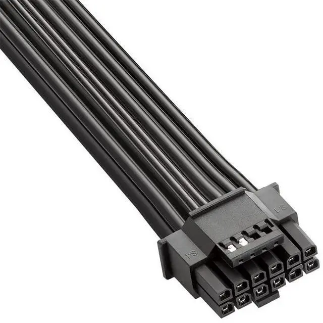 Alt view image 2 of 2 - Basics RT-Series 12VHPWR StealthSense PCI-e Cable for ASUS/Seasonic/Phanteks (Black, 16-pin to Dual 8-pin, 60cm)