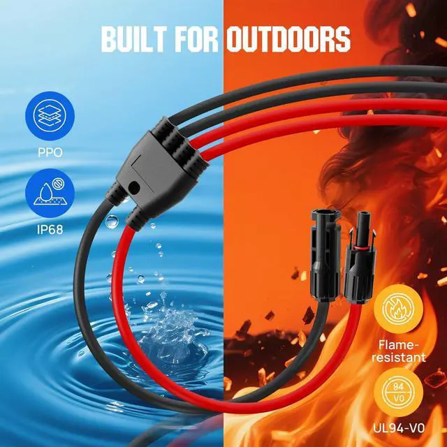 Alt view image 6 of 7 - Integrated Solar Connector 2-4 Y Branch Parallel PV Adapter Cable Wire Plug Tool Kit for Solar Panel(M/FF+F/MM)