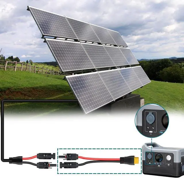 Alt view image 5 of 6 - XT60 Connector, MC4 to XT60 Extension Charging Cable 10FT, Solar to XT60 Cable 10AWG