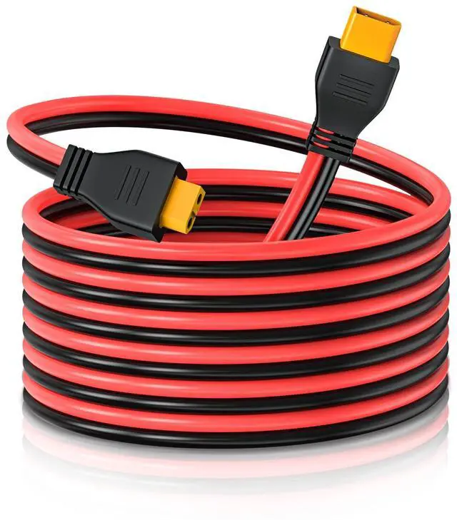 Main image of XT60 Extension Cable 10Ft, 10AWG XT60 Cable Wire XT60 Male to Female Adapter Connector Converter Plug for RC Battery Lipo Battery Pack Solar Generator Portable Power Station and Solar Panel