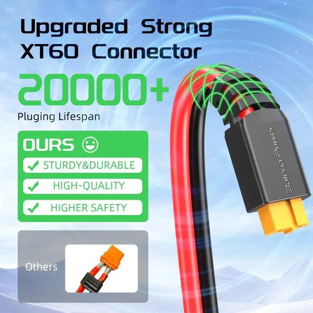 Alt view image 3 of 7 - 10 Feet Solar to XT60 Extension Cable, 12AWG Solar Panel Connector to XT60 Charge Adapter for Connecting to Portable Power Station, RV, EcoFlow, Anker, BLUETTI & Generator