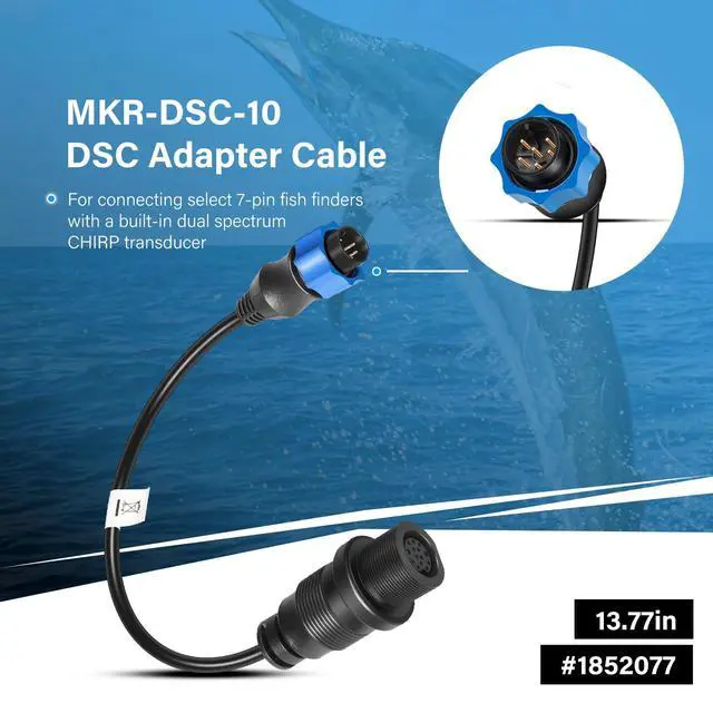 Alt view image 2 of 6 - Upgrade MKR-DSC-10 1852077 DSC Adapter Cable for Lowrance 7-pin Fish Finders, for Minn Kota Motor Built-in Dual Spectrum Chirp Transducer Compatible with 2D Sonar