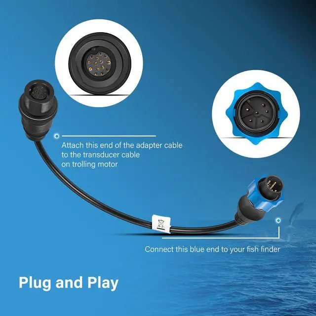Alt view image 4 of 6 - Upgrade MKR-DSC-10 1852077 DSC Adapter Cable for Lowrance 7-pin Fish Finders, for Minn Kota Motor Built-in Dual Spectrum Chirp Transducer Compatible with 2D Sonar