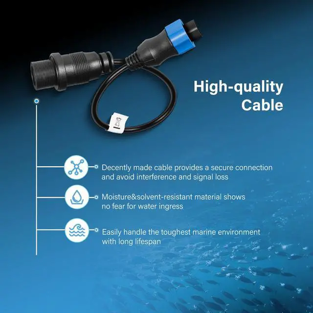 Alt view image 5 of 6 - Upgrade MKR-DSC-10 1852077 DSC Adapter Cable for Lowrance 7-pin Fish Finders, for Minn Kota Motor Built-in Dual Spectrum Chirp Transducer Compatible with 2D Sonar