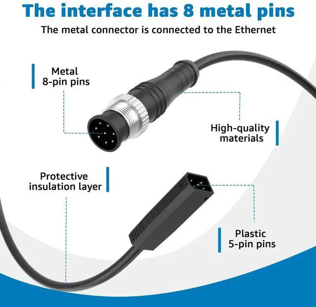 Alt view image 3 of 7 - 720074-12 AS EC QDE Ethernet Adapter Cable Compatible with Humminbird Fish Finders Helix 7,8,9,10,12,15 & More | 17-Inch for Humminbird Fish Finder Cable