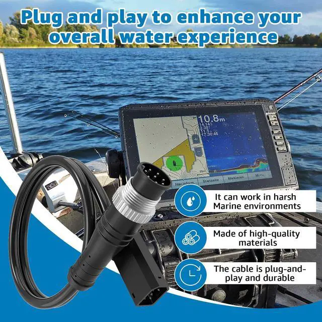 Alt view image 7 of 7 - 720074-12 AS EC QDE Ethernet Adapter Cable Compatible with Humminbird Fish Finders Helix 7,8,9,10,12,15 & More | 17-Inch for Humminbird Fish Finder Cable