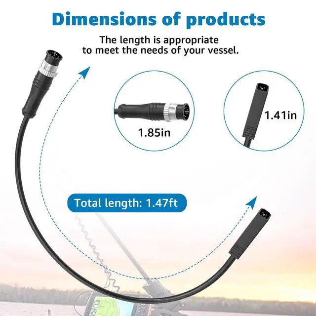Alt view image 2 of 7 - 720074-12 AS EC QDE Ethernet Adapter Cable Compatible with Humminbird Fish Finders Helix 7,8,9,10,12,15 & More | 17-Inch for Humminbird Fish Finder Cable