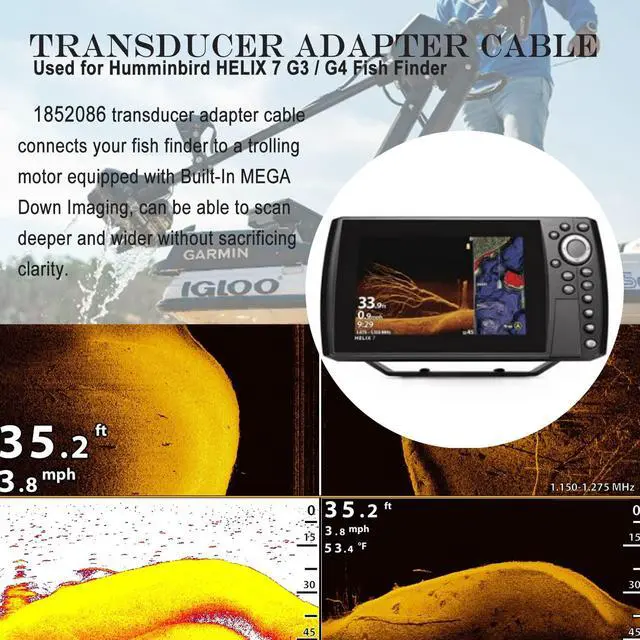 Alt view image 3 of 7 - MKR-MDI-2 Adapter Cable Replacement for Humminbird Helix 7 G3 / G3N / G4 / G4N Fish Finder MEGA Down Imaging Adapter Cable, 30 inch, 1852086